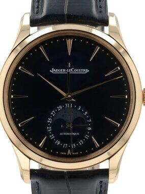 JLC Master Ultra-Thin Moon Blue Dial 18k Rose Gold 39mm Automatic Men’s